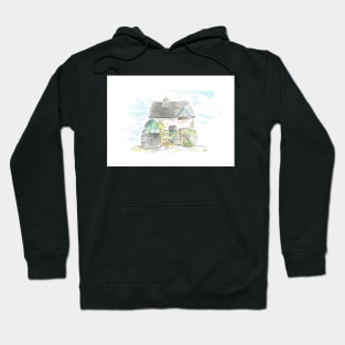 Traditional Irish Cottage illustration. Hoodie